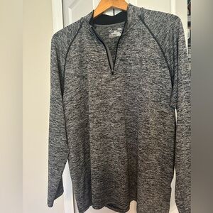 Under Armour Men's Gray Heat Gear Loose 1/4 Zip Pullover Shirt Sz L